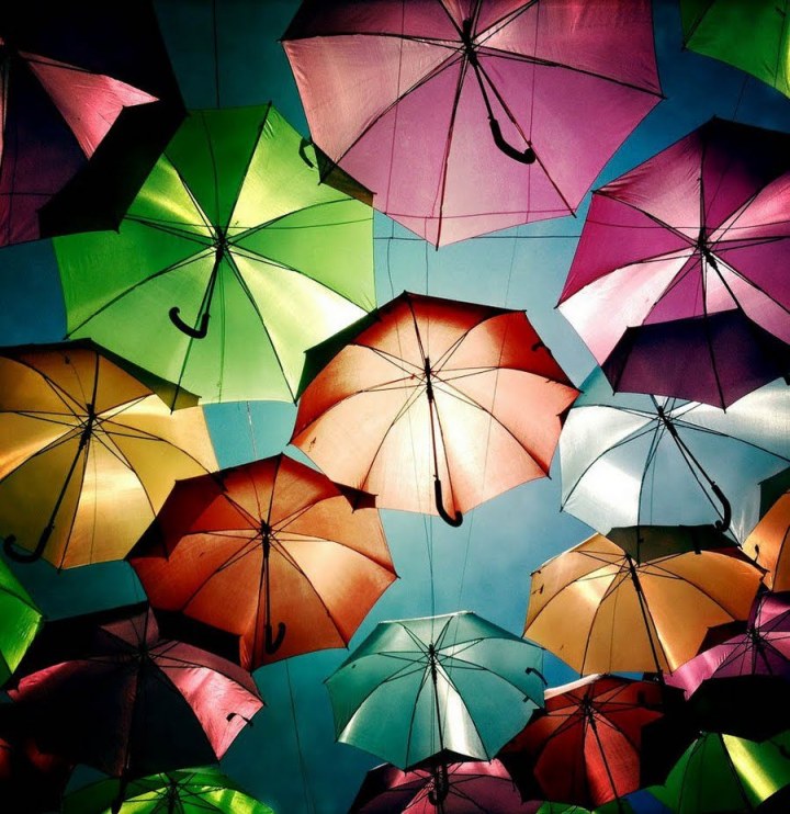 umbrella's colorful sky